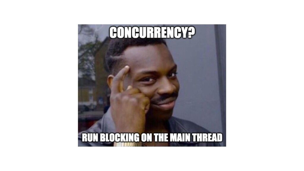 Swift concurrency meme, main thread meme